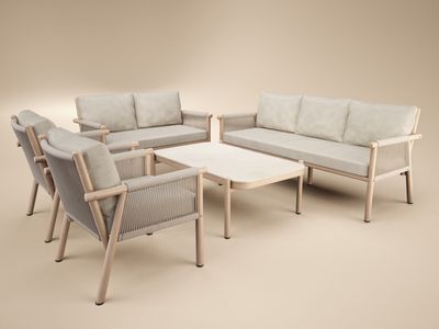 SOLACE+CO Krystyna Garden Rattan Sofa Set