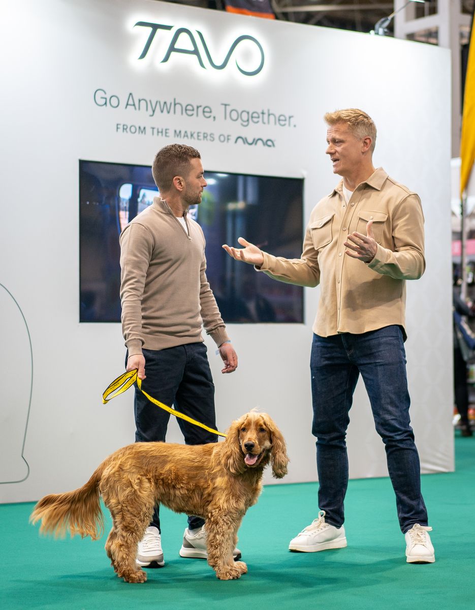 Dr Scott Miller and Adem Fehmi launching Tavo Pets Safer Inside Campaign at Crufts 