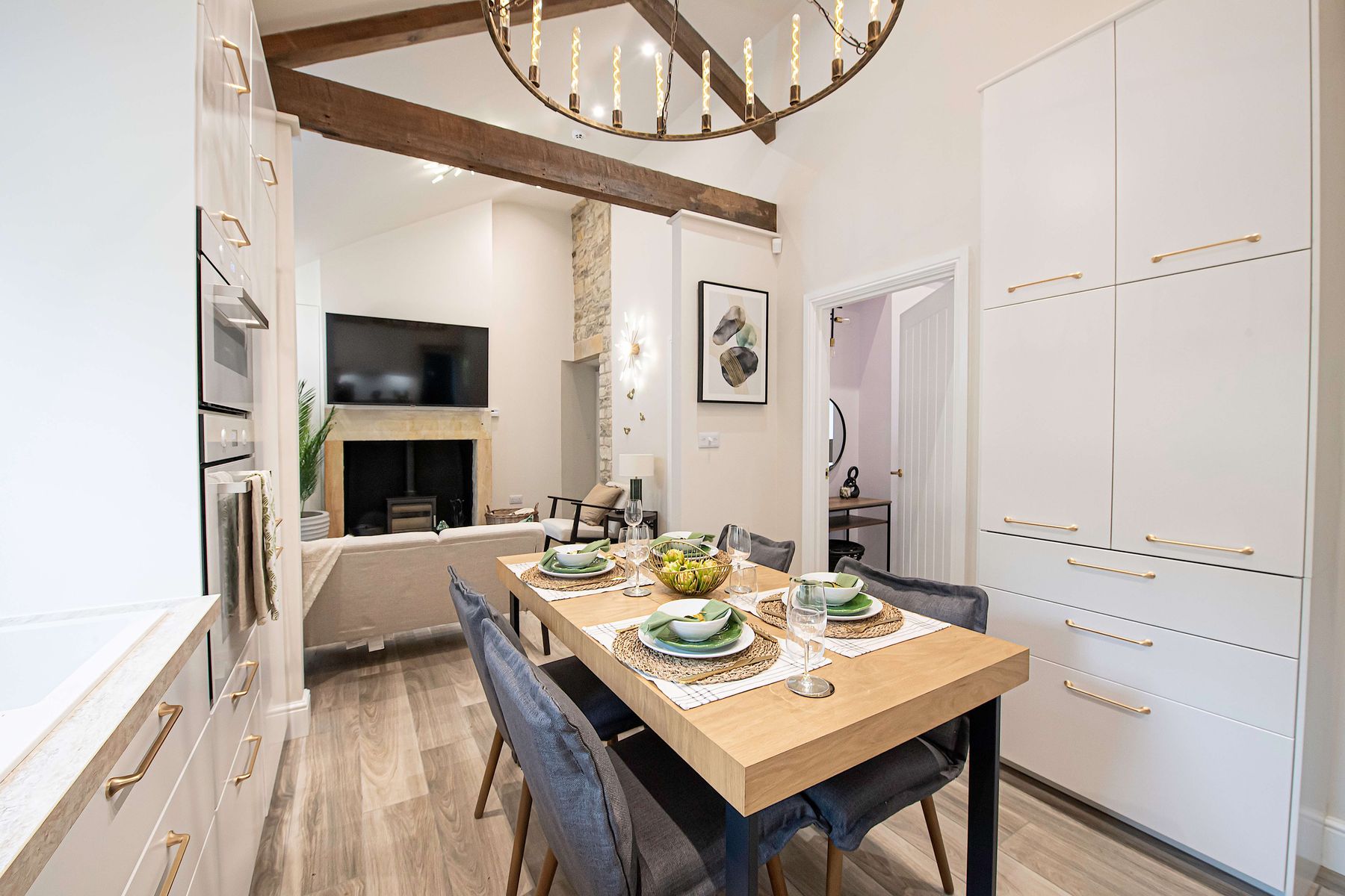 Beautifully equipped kitchen  at the Toll Bar Luxury Villa at Langley Castle, Northumberland, UK