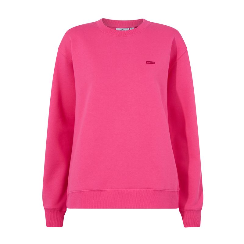 Tia Womens Heavyweight 100% Cotton Crew Neck Sweatshirt - Rich Pink