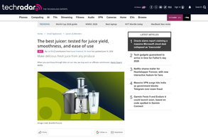 Screencapture of TechRadar