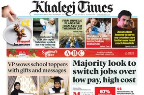 Screencapture of Khaleej Times