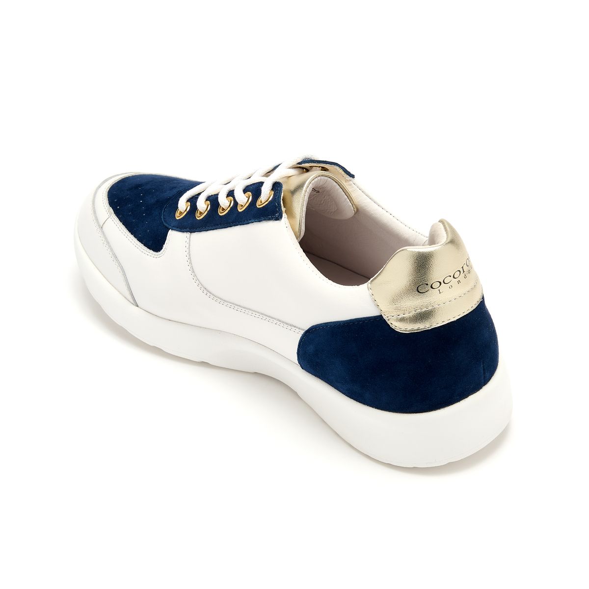 Shoreditch Navy and Gold trainer from Cocorose London