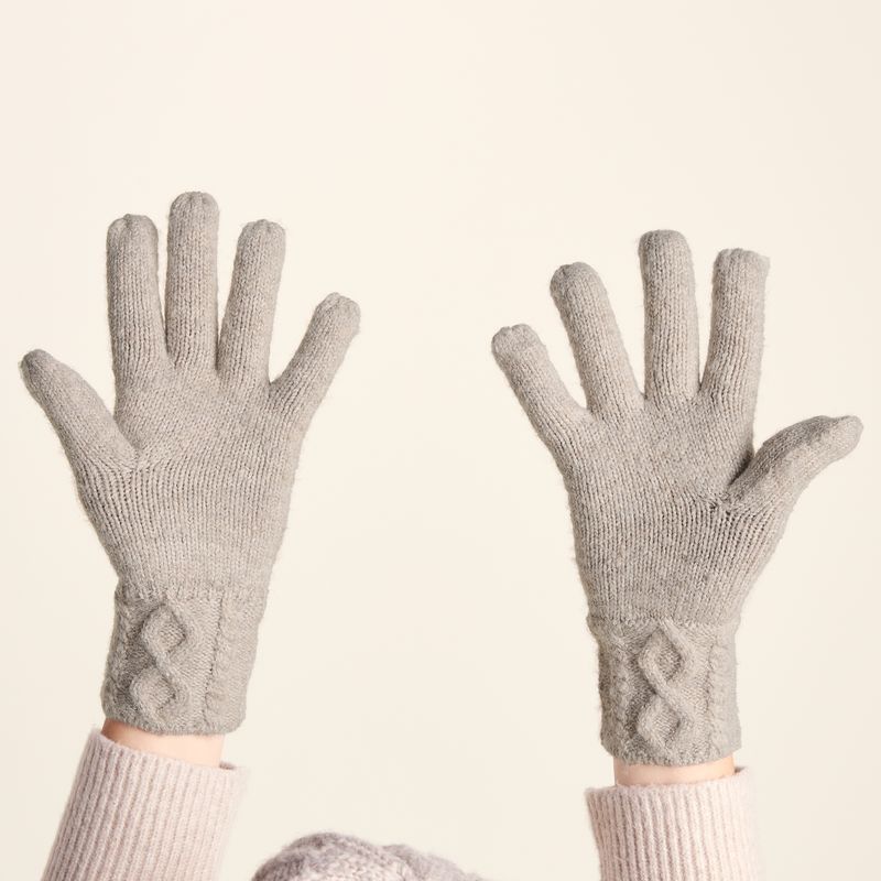 Georgia Supersoft Cable Knit Gloves - Simply Taupe