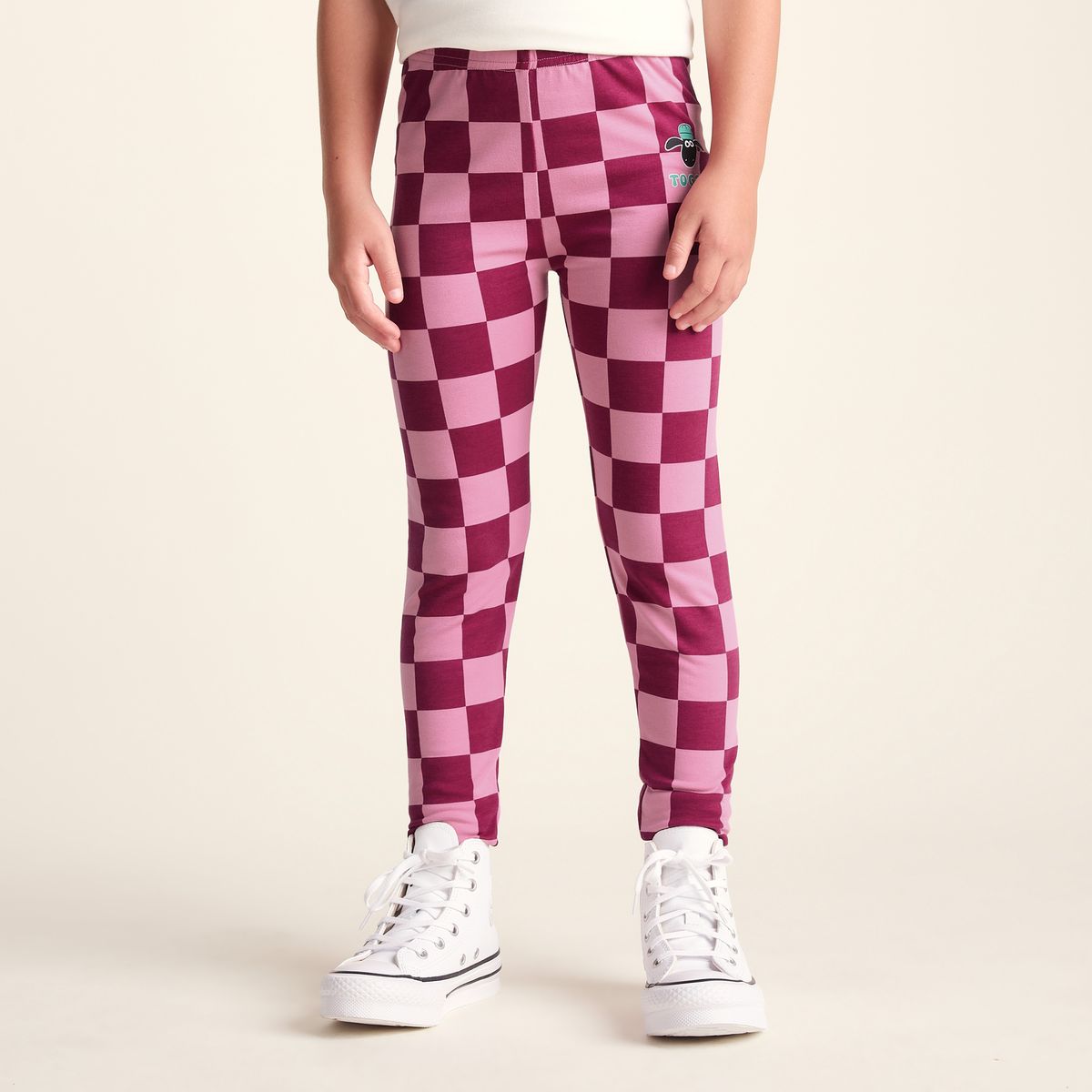 Racka Kids Shaun the Sheep Legging - Candy Floss/Beetroot Red