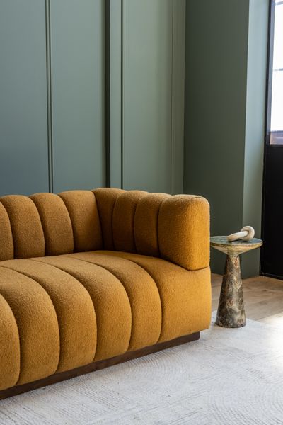 Sloane Fluted 2-Seat Sofa In Mustard Boucle