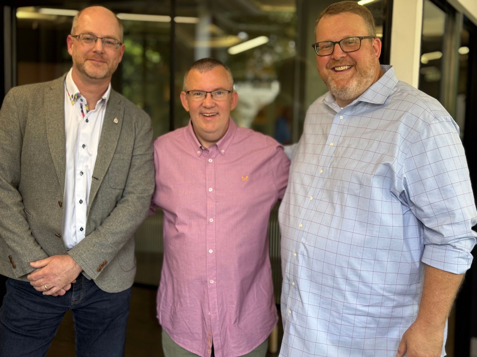 James Griffiths, Founder & Senior Consultant at UtopianKnight Consultancy, with Stuart Packham, Group CEO, and Will Daniel, Group Vice President, Product & Technology at Alchemist Group