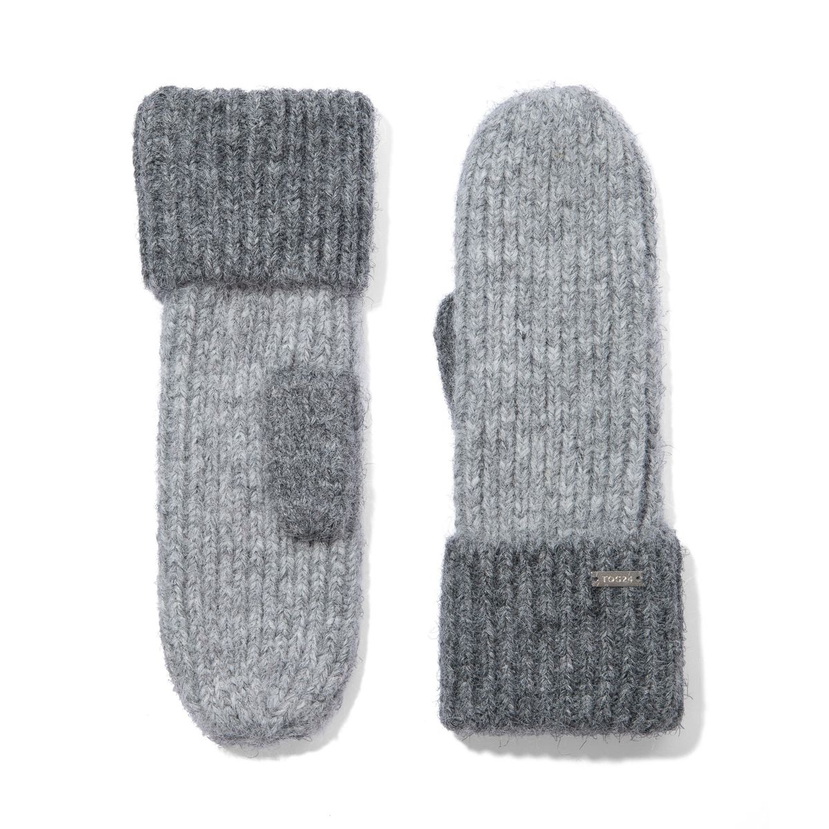 Daz Brushed Colour Block Knit Mitten - Light Grey Melange