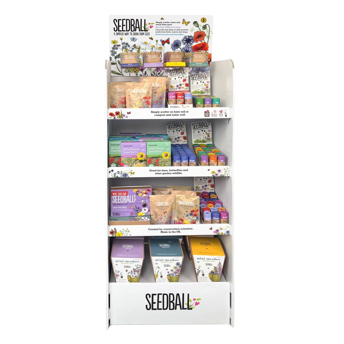 Free standing display unit cut out