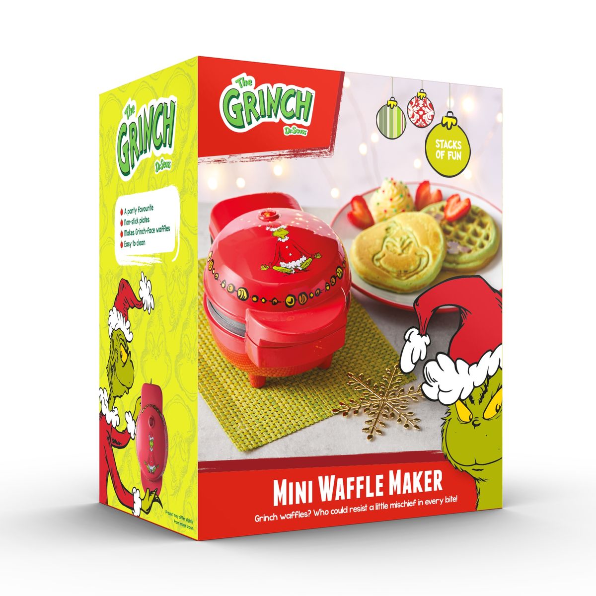THE GRINCH MINI WAFFLE MAKER - RED