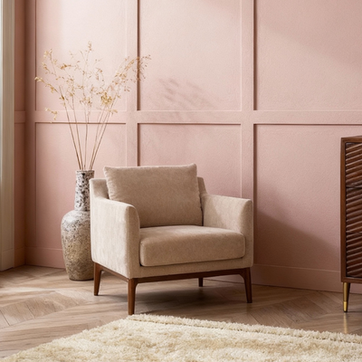 Barnaby Armchair in Mushroom Velvet