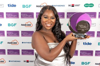 Sandra Igwe MBE, Founder & CEO of The Motherhood Group, winner of The Entrepreneur For Good Award (sponsored by Specsavers) at the 2024 everywoman Entrepreneur Awards