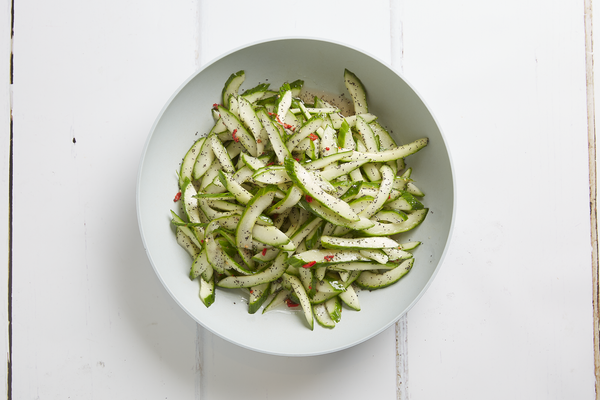 Pickled cucumber, poppy seed & chilli