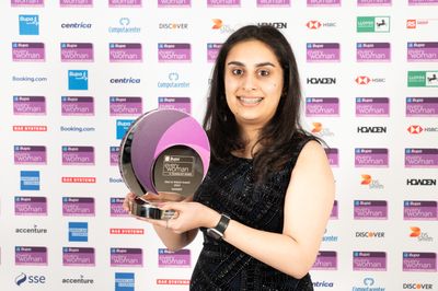 Jiya Mehta, winner of the One to Watch Award - Sponsored by Computacenter, at the 2024 Bupa everywoman in Technology Awards