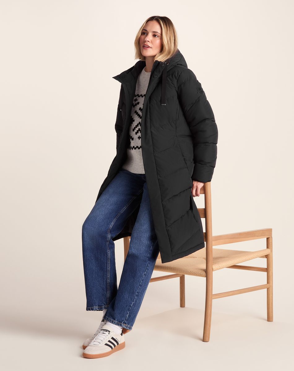 Raleigh Luxe Long Women's Down Jacket - Black