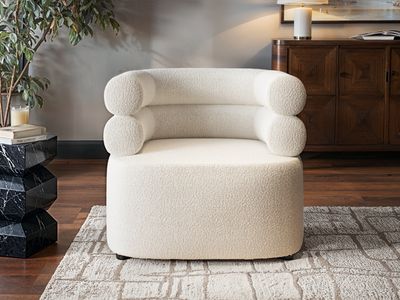 Solace+Co Tova Cream Boucle Accent Chair