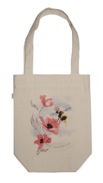 Queen Bee  - natural cotton canvas tote bag from Cocorose London's Countryside Collection