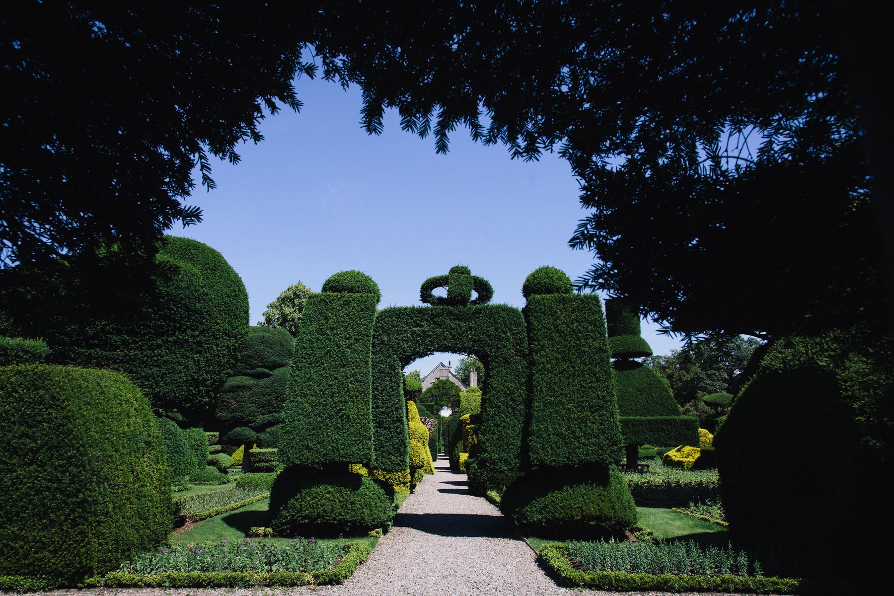 Levens Hall and Gardens, at Levens, near Kendal, in the Southern Lake District, UK.    