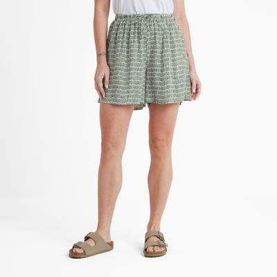 Callie Women's Shorts - Green Dash Print