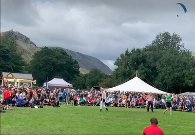 General shot of the Cumberland and Westmorland wrestling ring at Grasmere Lakeland Sports and Show