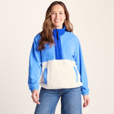 Lowca Women's 1/2 Zip Microfleece - Cornflower Blue