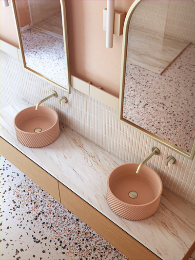 Wall Mounted Basin Tap in Warm Brass
