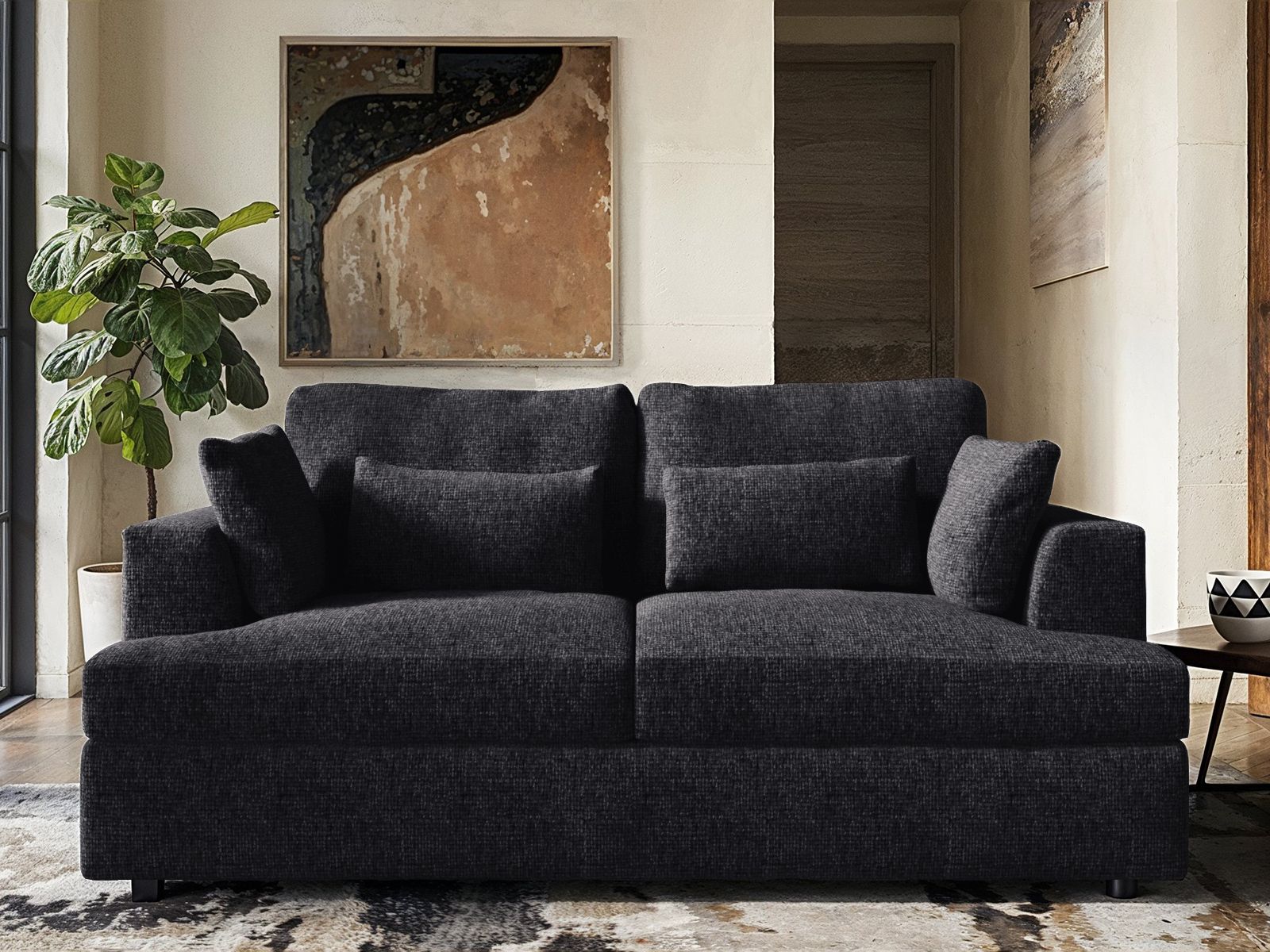 Solace+Co Drew 2 Seater Sofa - Charcoal