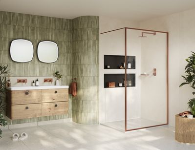 8mm Framed Wetroom in Brushed Bronze