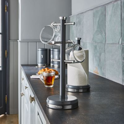 T826172GRP Tower Belle Mug Tree and Towel Pole Graphite-1.jpg
