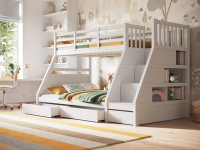 Flair Lunar Triple Staircase Bunk Bed with Storage