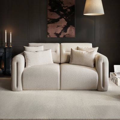 Solace+Co Mabel 2 Seater Sofa Beige Chenille