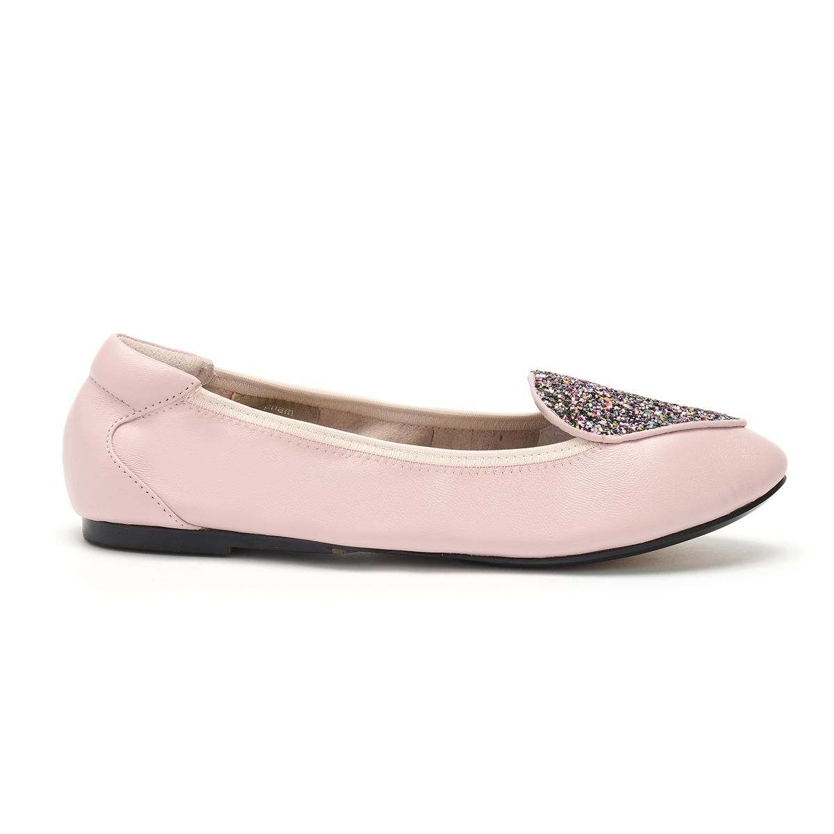 Clapham Pastel Pink with Multi Glitter Shield Leather Loafers from Cocorose London
