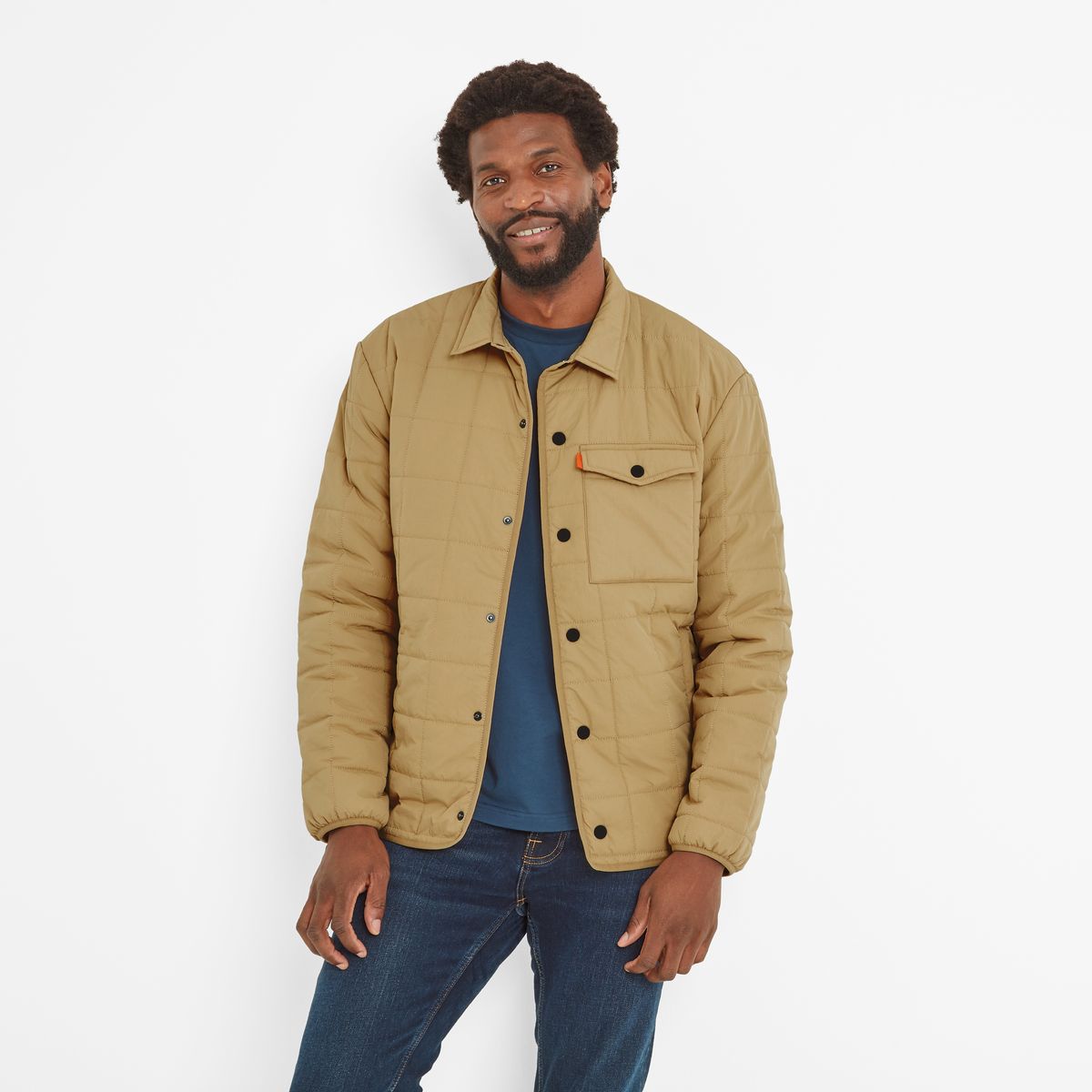 Keiran Men's Shacket - Ochre Brown