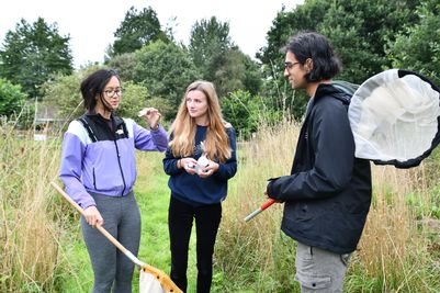 ‘Young Darwin’ scholars undertake invertebrate sampling as part of the environmental training programme.JPG