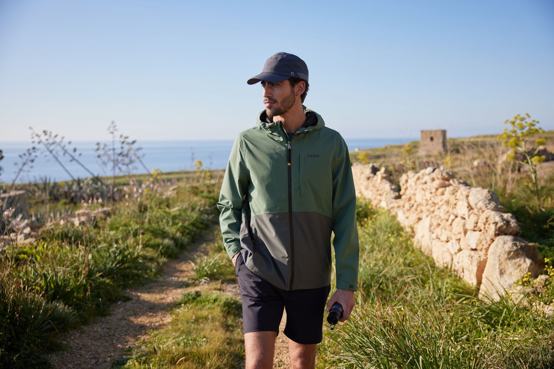 Ellon Mens Waterproof Jacket - Deep Slate/Light Forest