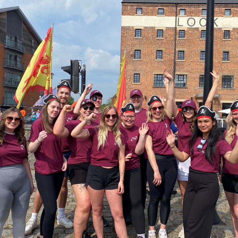 WSP team taking part in the dragon boat race