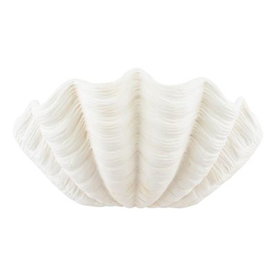 Shell Wall Light in White Ceramic