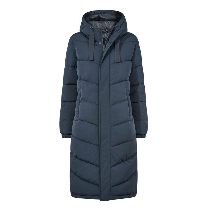 Raleigh Womens Long Insulated Jacket - Washed Blue