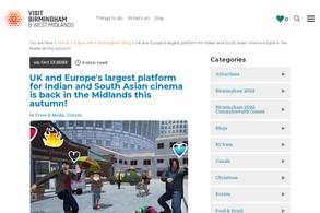 Screencapture of Visit Birmingham
