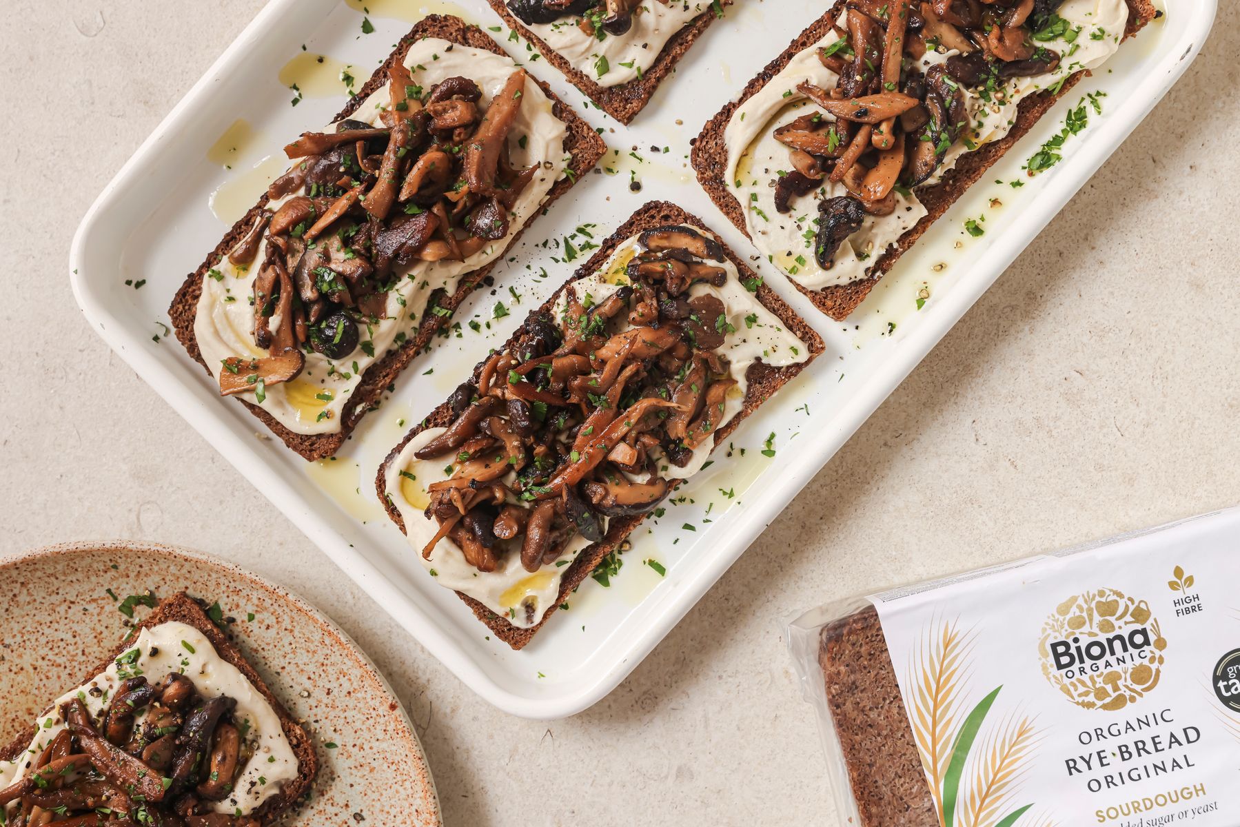 Miso Mushroom on Rye Bread