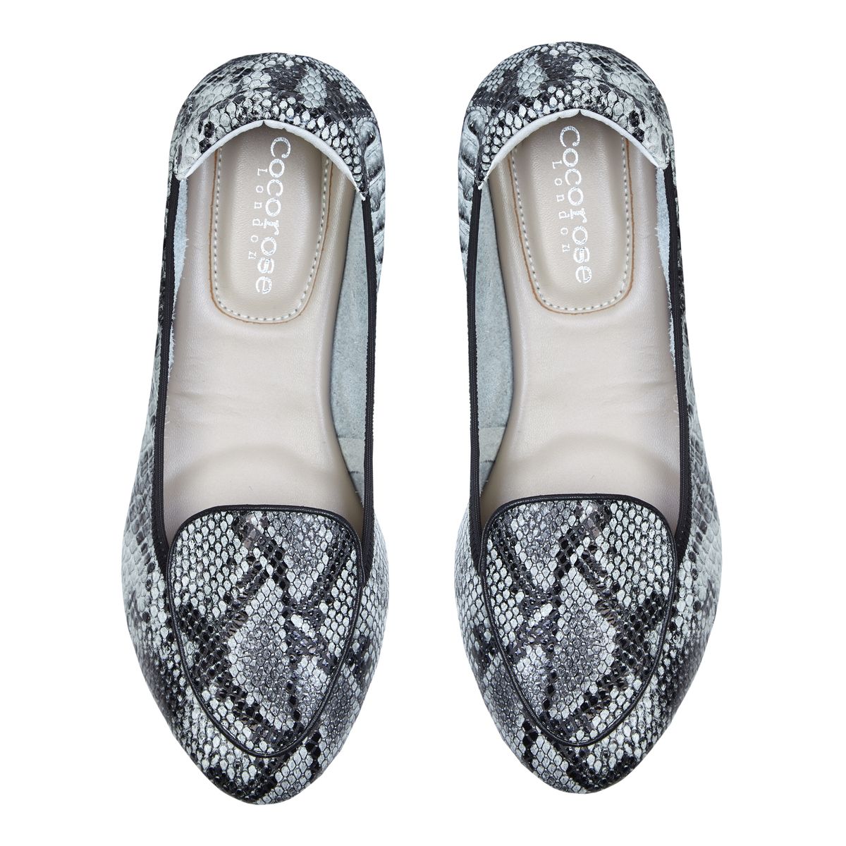 Grey snake print loafer from Cocorose London