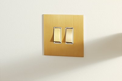 2G rocker switches Ochre finish, Renaissance by Focus SB