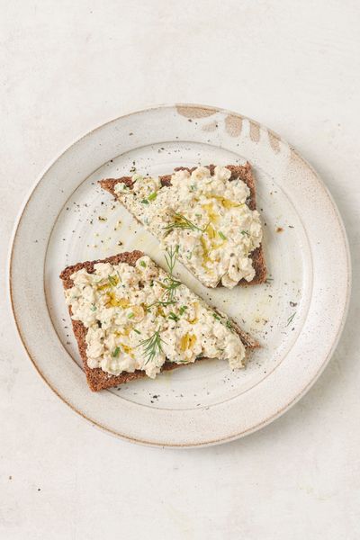 Smashed chickpea on Rye - snack time