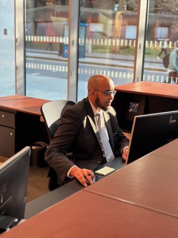 A modern concierge guard
