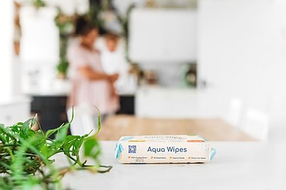 NEW Aqua Wipes Essentials clean with kindness.