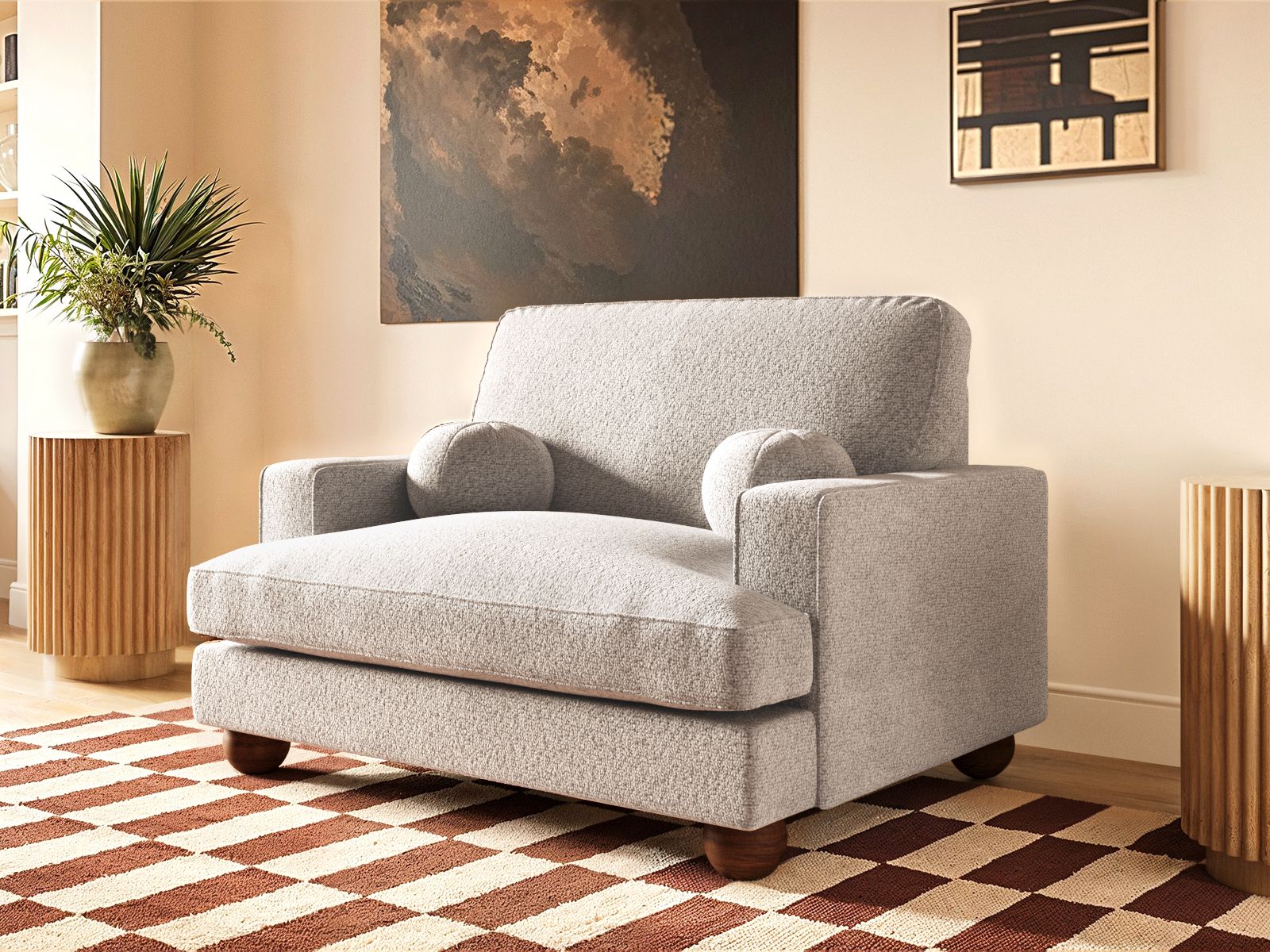Solace+Co Addison Loveseat - Beige Boucle