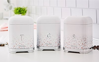 Terrazzo Set of 3 Canisters Tan