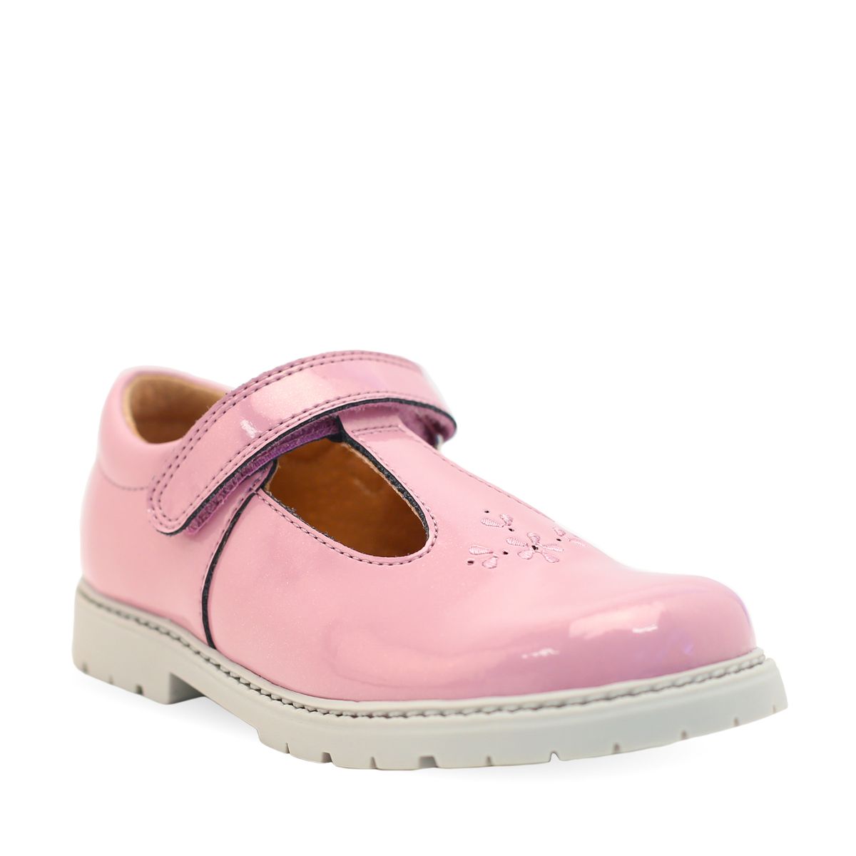 Liberty Mauve glitter patent girls t-bar pre-school shoes