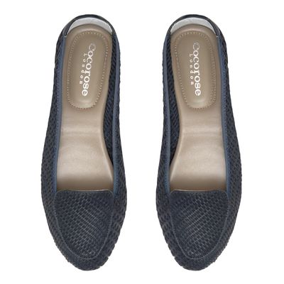 Cocorose London Navy Woven Leather Loafers