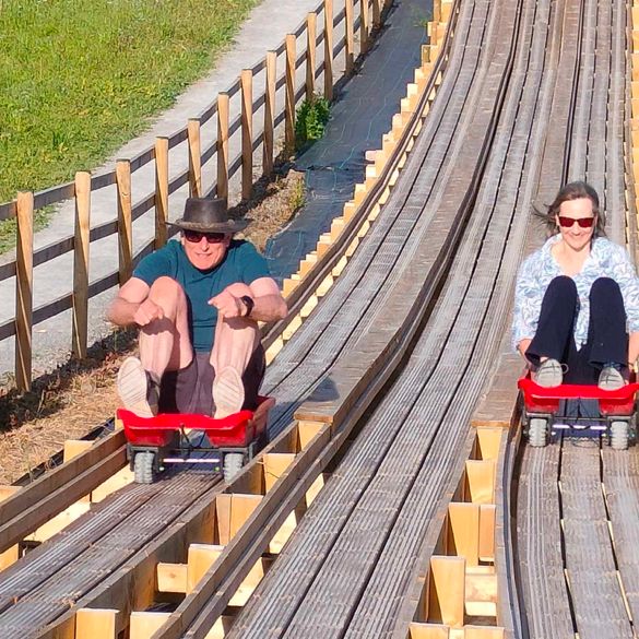 The new Cresta Run feature at the Lakeland Maze Farm Park near Kendal 